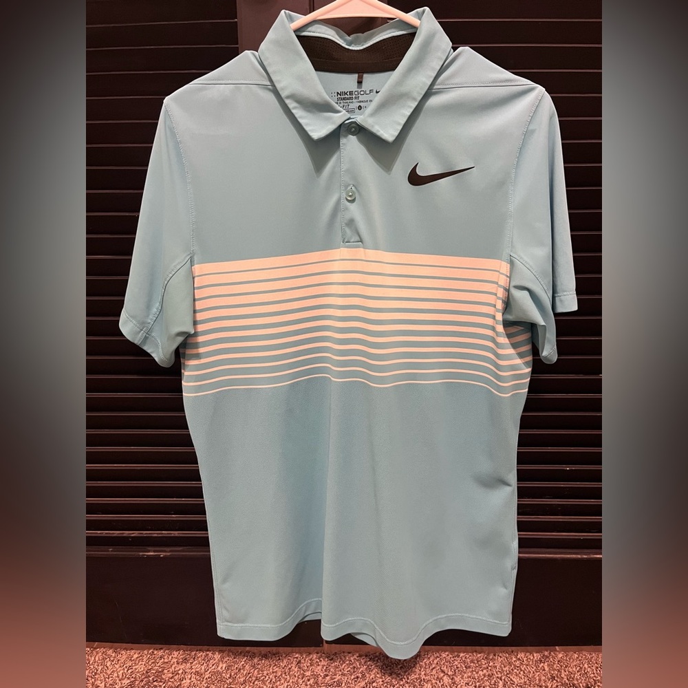 Nike golf polo. Size small. Light blue & white